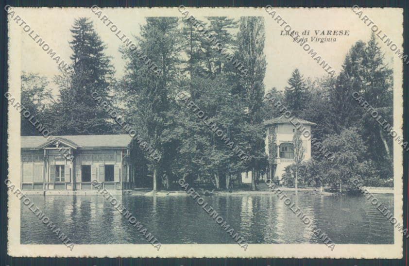 Varese Lago di Isola Virginia PIEGHINA cartolina LQ7413 – fronte