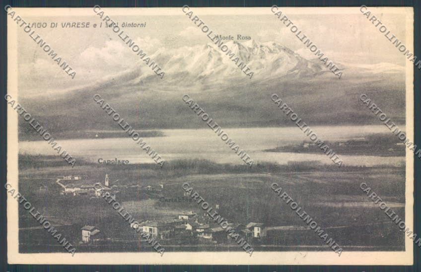 Varese Lago di Cartabbia PIEGHINA Monte Rosa cartolina LQ7417 – fronte