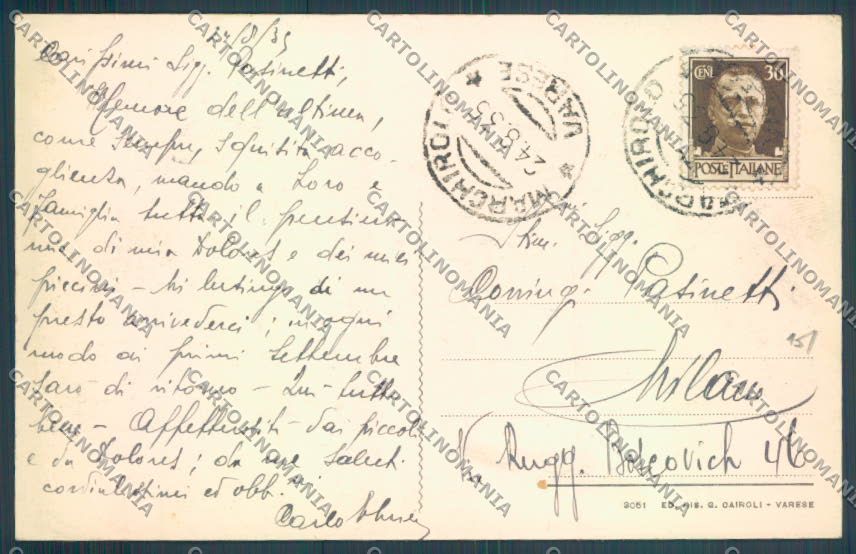 Varese Marchirolo cartolina LQ7453 – retro