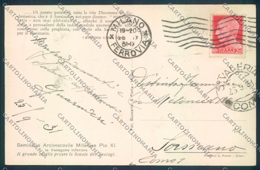 Varese Venegono cartolina LQ7496 – retro