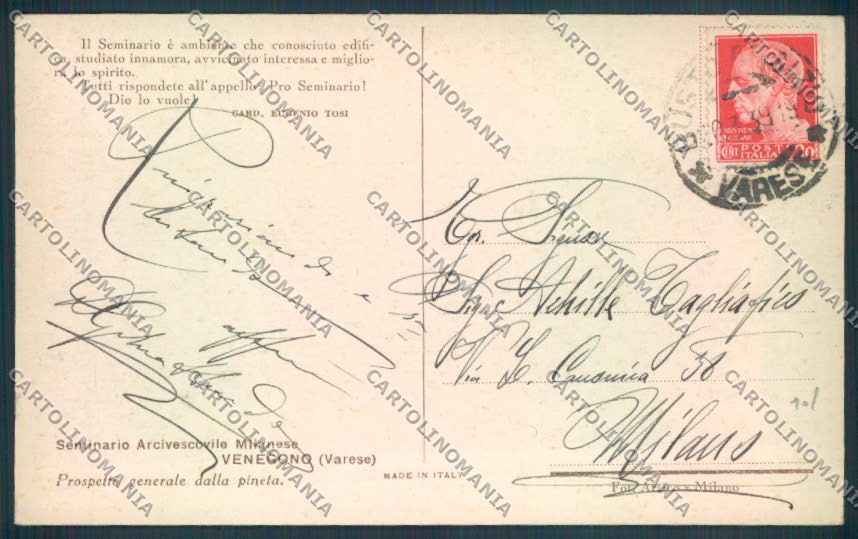 Varese Venegono cartolina LQ7497 – retro