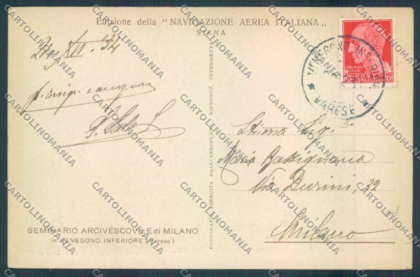 Varese Venegono cartolina LQ7500 – retro