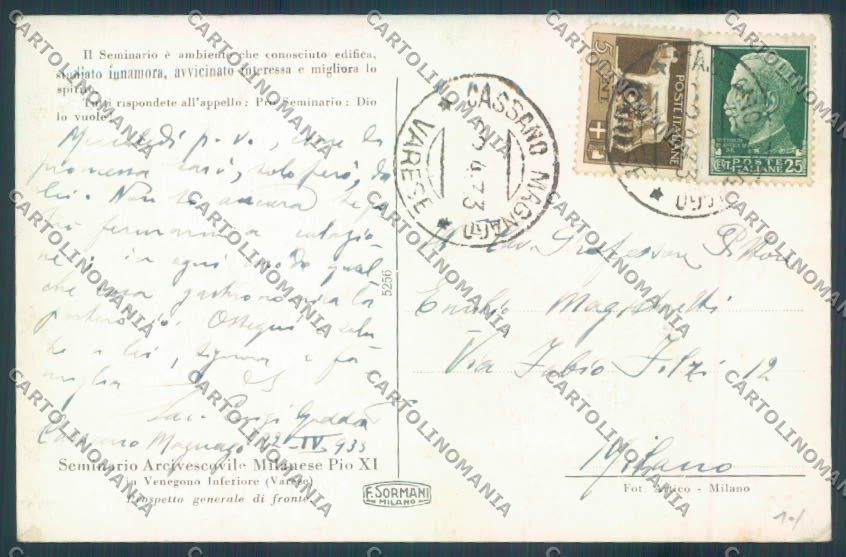 Varese Venegono cartolina LQ7505 – retro