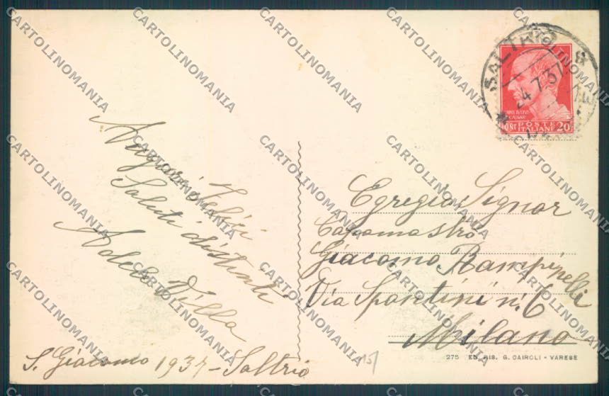 Varese Viggiù cartolina LQ7553 – retro