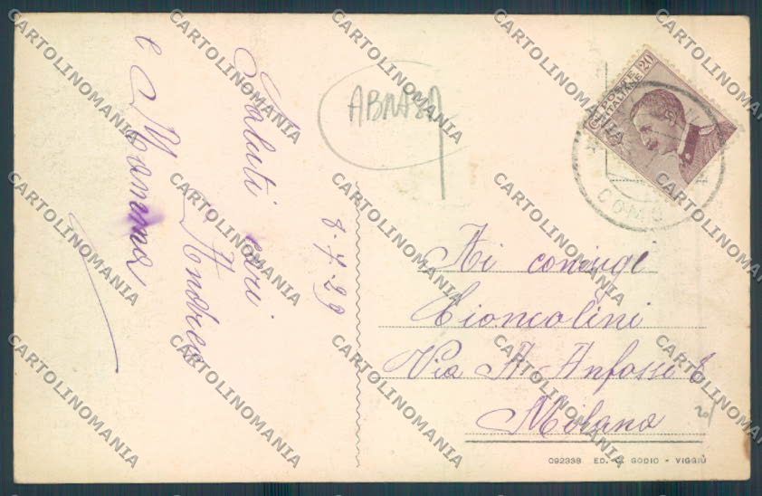 Varese Viggiù ABRASA cartolina LQ7588 – retro