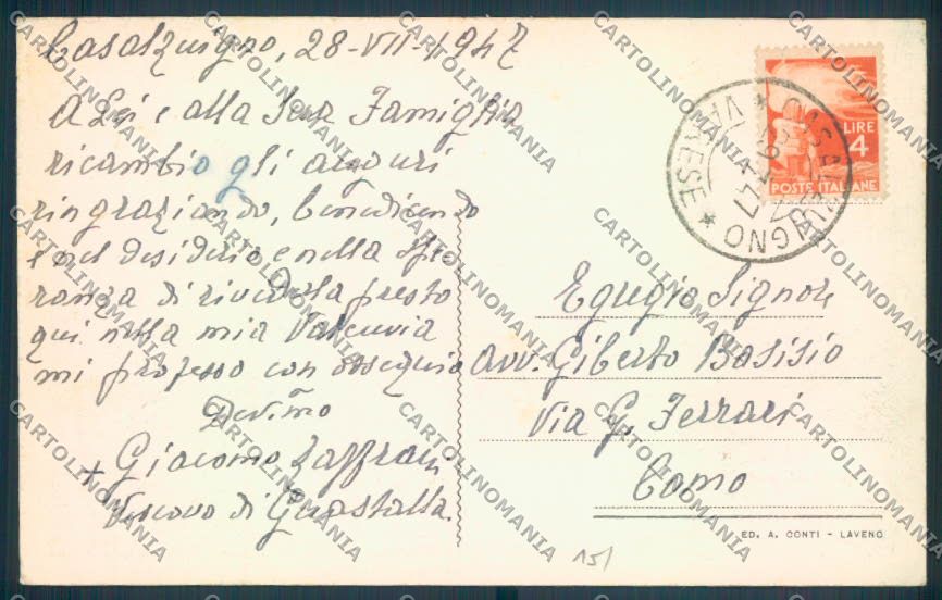 Varese Casalzuigno cartolina LQ7599 – retro