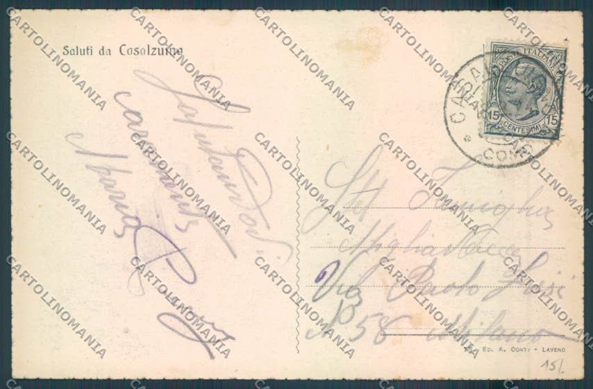 Varese Casalzuigno Saluti da cartolina LQ7607 – retro
