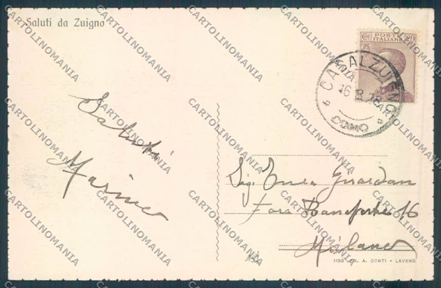 Varese Casalzuigno Saluti da cartolina LQ7608 – retro