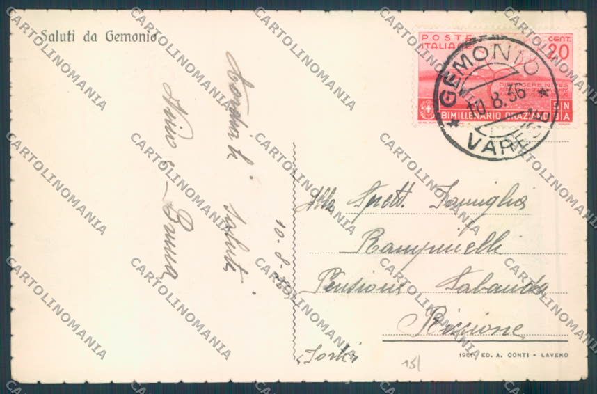 Varese Gemonio Saluti da cartolina LQ7614 – retro