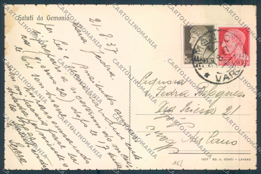 Varese Gemonio Saluti da cartolina LQ7615 – retro