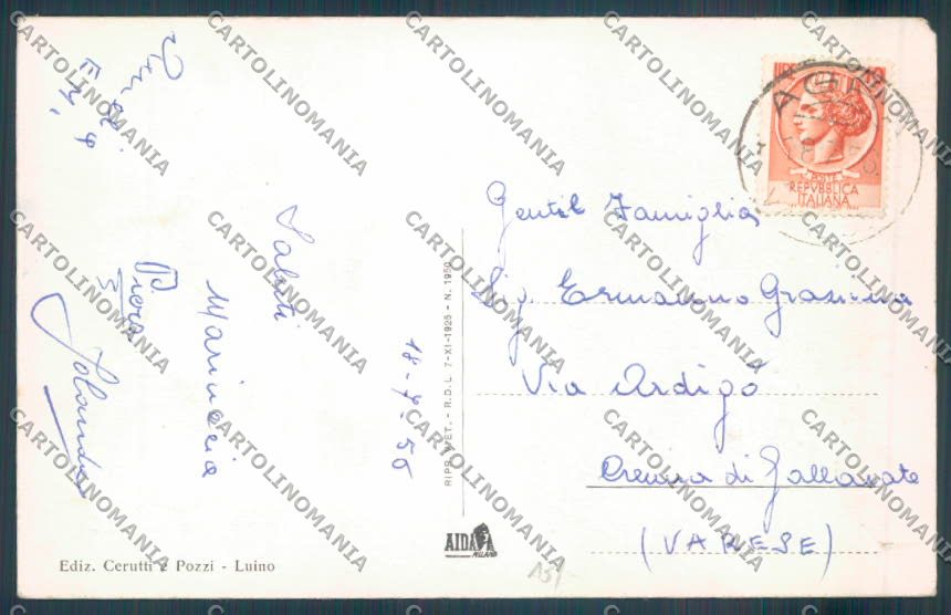 Varese Agra cartolina LQ7705 – retro