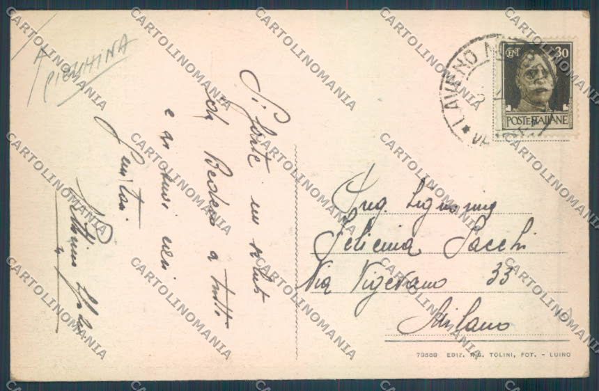 Varese Brezzo Bedero Valtravaglia PIEGHINA cartolina LQ7771 – retro