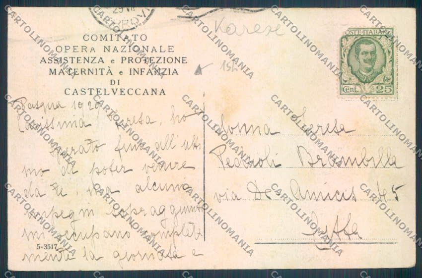 Varese Castelveccana Caldè cartolina LQ7790 – retro
