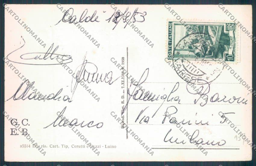 Varese Castelveccana Caldè cartolina LQ7797 – retro