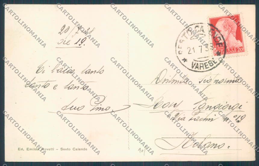 Varese Sesto Calende Ponte cartolina LQ7826 – retro