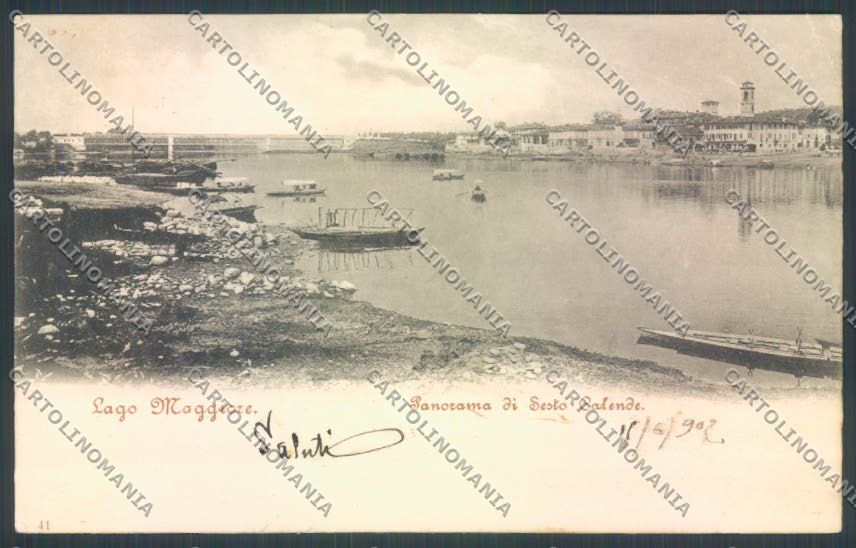 Varese Sesto Calende Barca PIEGHINA cartolina LQ7853 – fronte