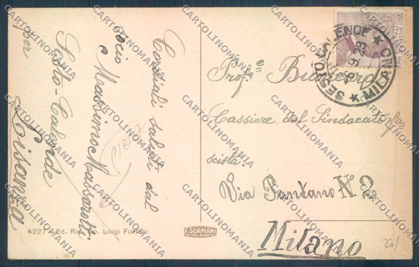 Varese Sesto Calende Battello PIEGA cartolina LQ7865 – retro