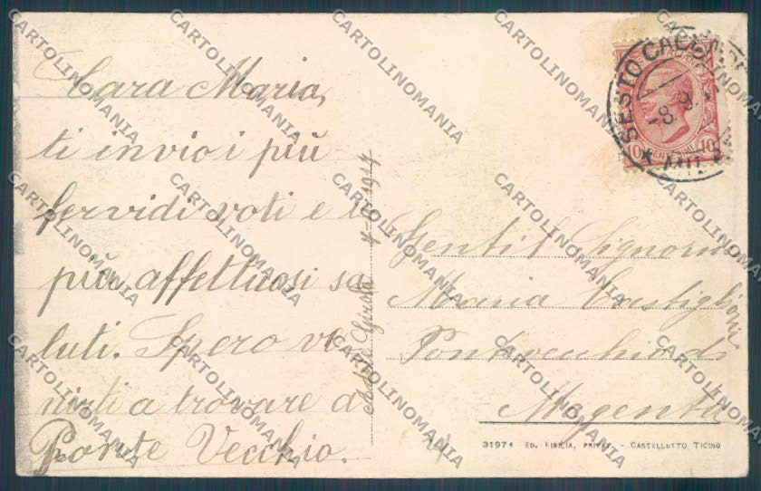 Varese Sesto Calende Ponte Barca cartolina LQ7868 – retro