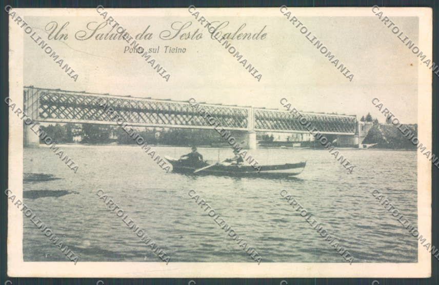 Varese Sesto Calende Ponte Barca Saluti da cartolina LQ7874 – fronte