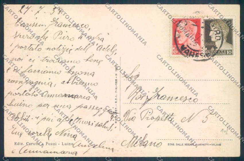 Varese Luino cartolina LQ7929 – retro