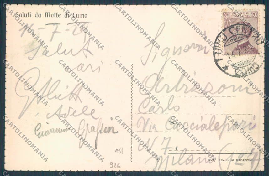 Varese Luino Motte Saluti da cartolina LQ7977 – retro