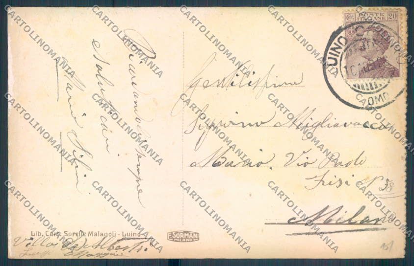 Varese Luino PIEGHE cartolina LQ8004 – retro
