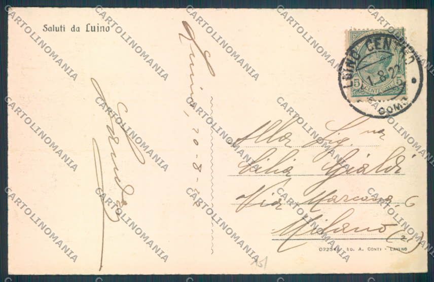Varese Luino Battello Saluti da cartolina LQ8010 – retro