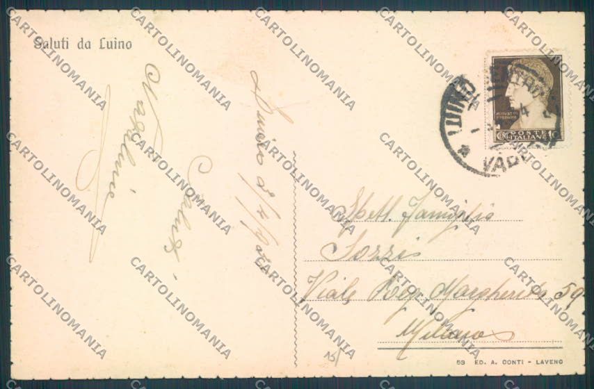 Varese Luino Battello Saluti da cartolina LQ8013 – retro
