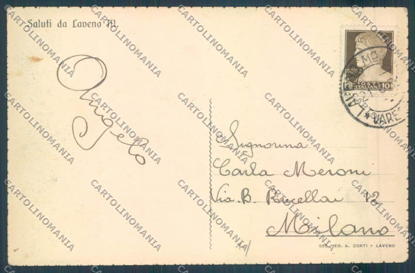 Varese Laveno Battello Saluti da cartolina LQ8193 – retro