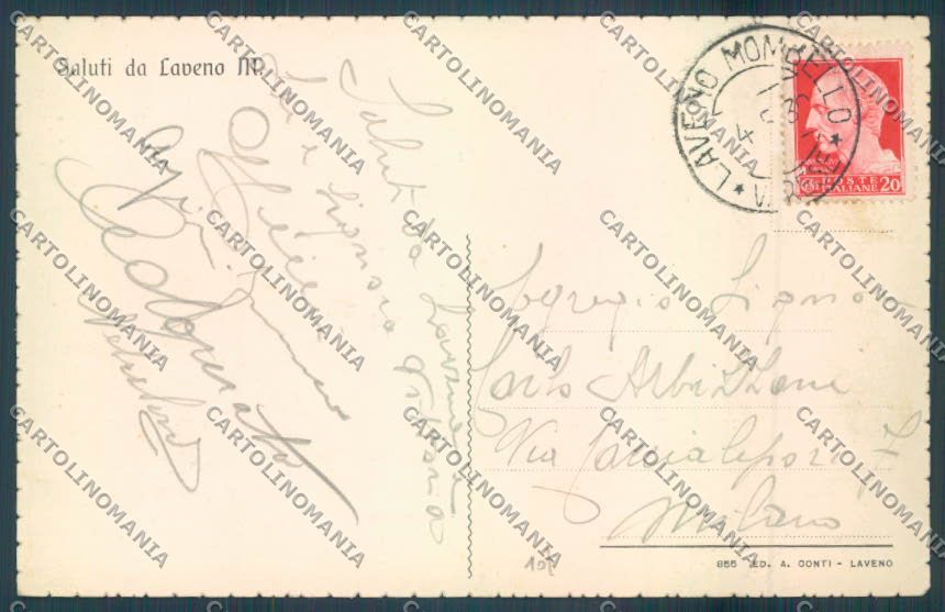 Varese Laveno Battello Saluti da cartolina LQ8200 – retro