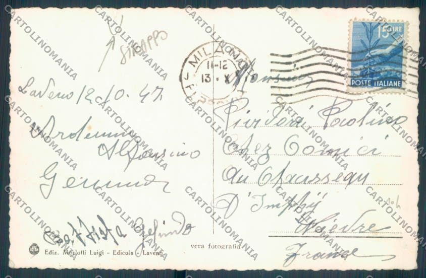 Varese Laveno Battello STRAPPO Foto cartolina LQ8207 – retro