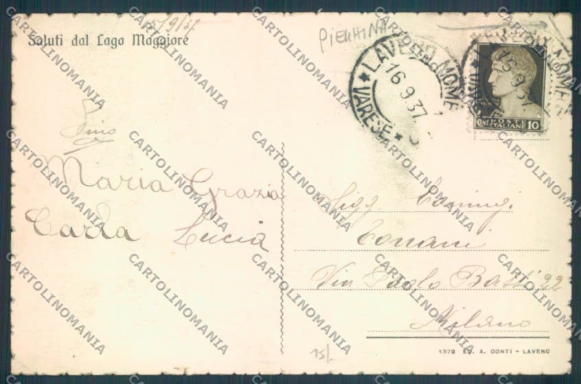 Varese Laveno PIEGHINA cartolina LQ8241 – retro