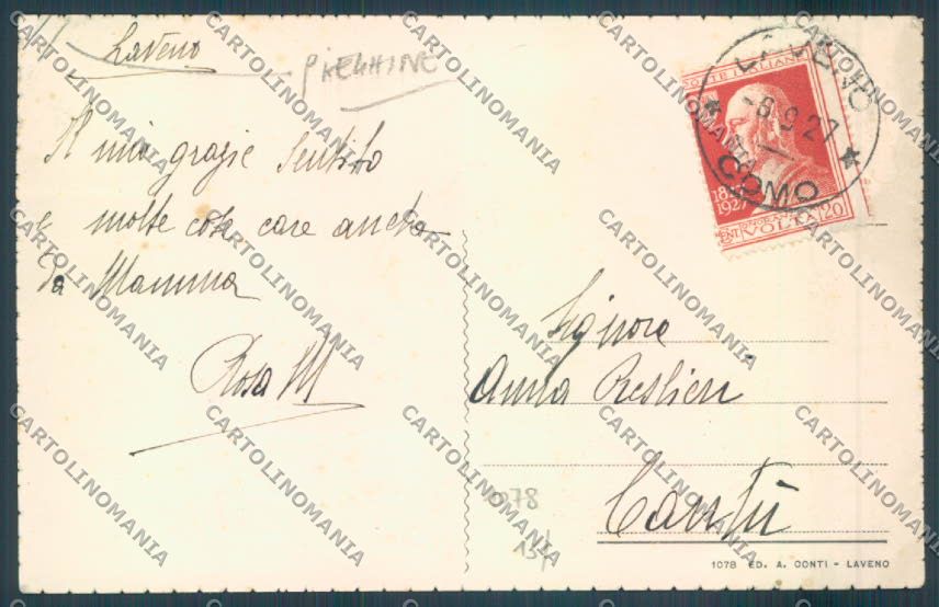 Varese Laveno PIEGHINE cartolina LQ8263 – retro