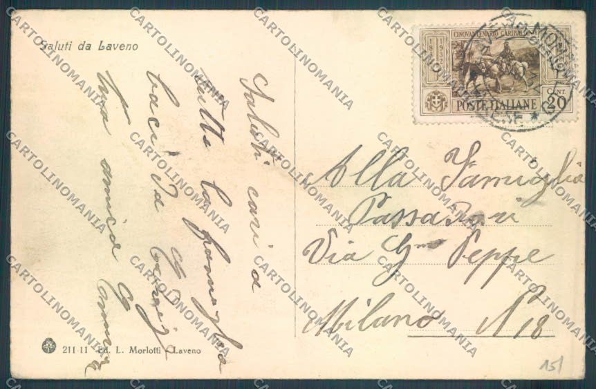 Varese Laveno Saluti da cartolina LQ8273 – retro