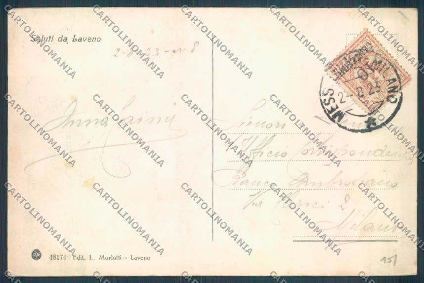 Varese Laveno Battello Saluti da cartolina LQ8285 – retro