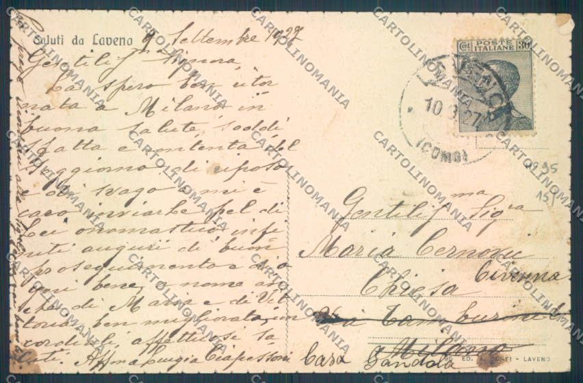 Varese Laveno Saluti da cartolina LQ8292 – retro
