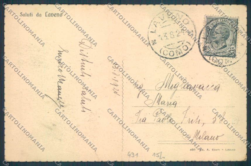Varese Laveno Battello Saluti da cartolina LQ8293 – retro