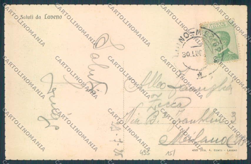 Varese Laveno Saluti da cartolina LQ8299 – retro