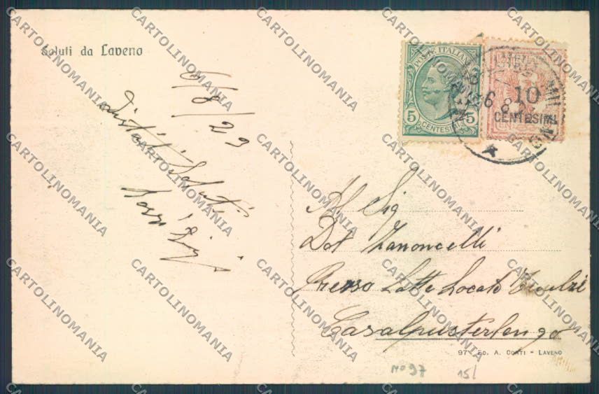 Varese Laveno Battello Saluti da cartolina LQ8301 – retro