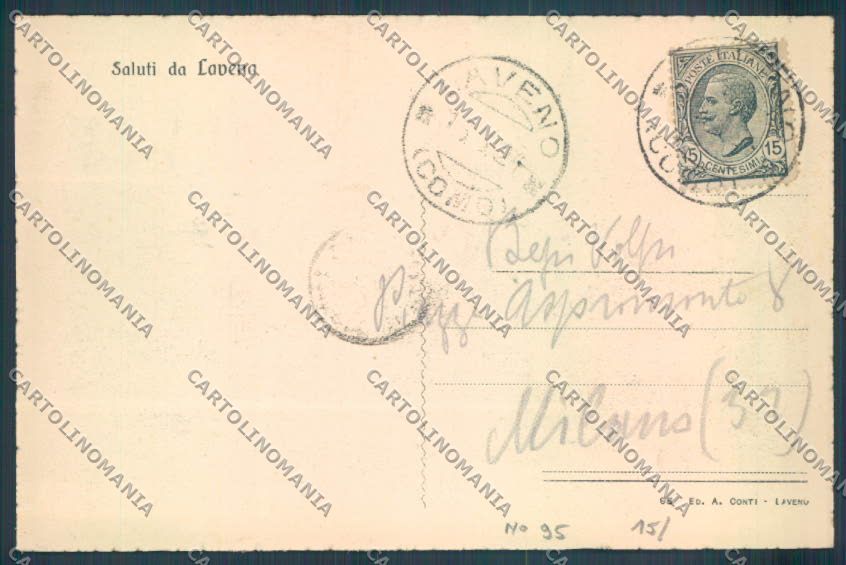 Varese Laveno Battello Saluti da cartolina LQ8302 – retro