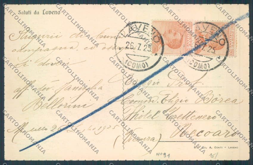 Varese Laveno Battello Saluti da cartolina LQ8303 – retro