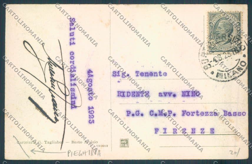 Varese Busto Arsizio PIEGHINA cartolina LQ8374 – retro