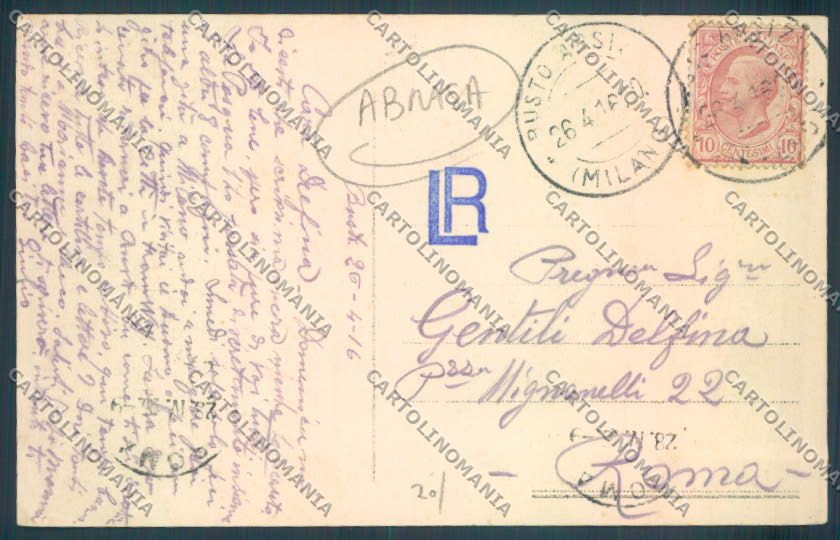 Varese Busto Arsizio ABRASA cartolina LQ8376 – retro