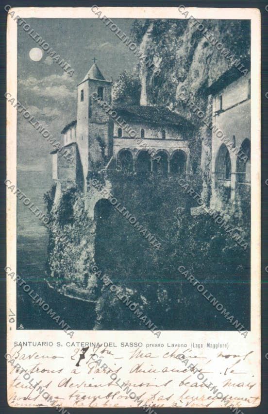 Varese Leggiuno Santa Caterina del Sasso cartolina LQ8401 – fronte