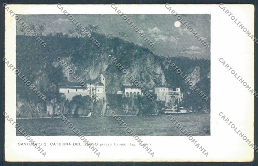 Varese Leggiuno Santa Caterina del Sasso Battello cartolina LQ8407 – fronte