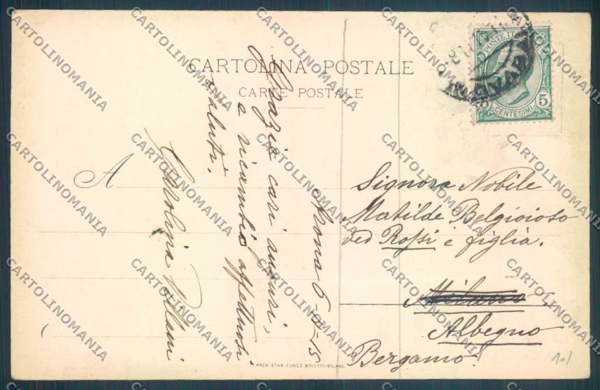Varese Leggiuno Santa Caterina del Sasso Battello cartolina LQ8407 – retro