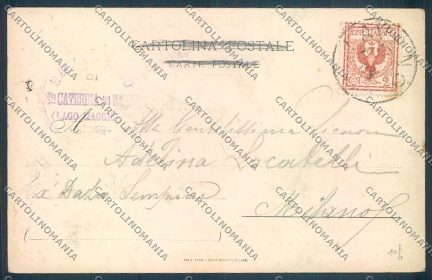 Varese Leggiuno Santa Caterina del Sasso Battello cartolina LQ8408 – retro