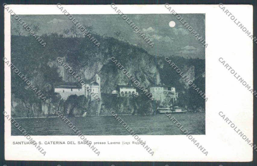 Varese Leggiuno Santa Caterina del Sasso Battello cartolina LQ8409 – fronte