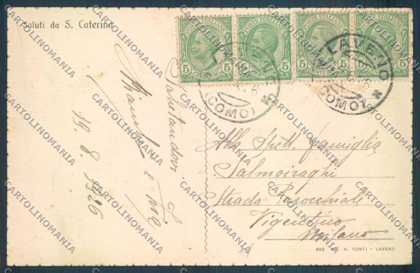 Varese Leggiuno Santa Caterina del Sasso Saluti da cartolina LQ8411 – retro