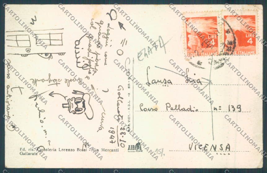 Varese Gallarate PIEGHINA cartolina LQ8433 – retro